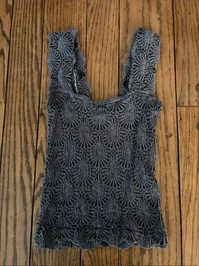 Free People Charcoal Gray Textured Tank